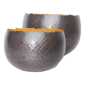 Hammered Bronze Bowls, Set of 2