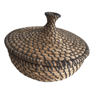 Woven Covered Round Basket