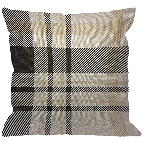 Tan Plaid Pillow