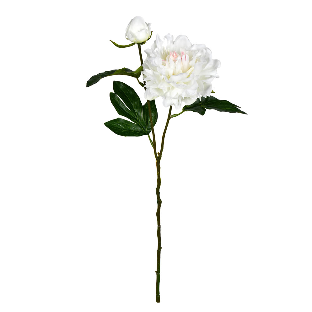 Cream Artificial Peony Stem - Set of 3